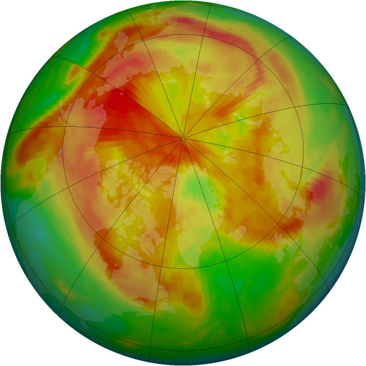 Arctic ozone map for 01 May 1985